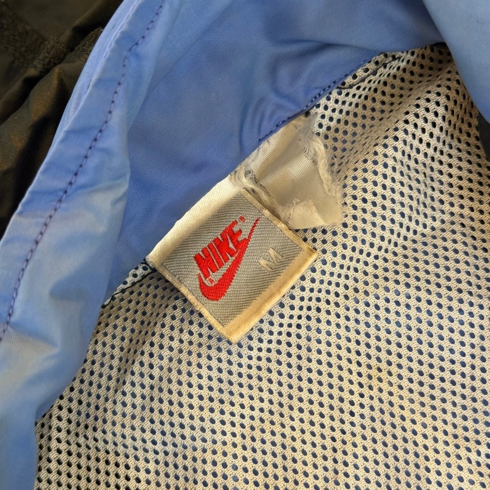 Vintage Nike Windbreaker Jacket Mens Medium Black Blue Colorblock 90s Sportswear - Picture 3 of 9